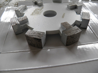 120 mm plooipuntblad met beschermende tanden voor extreem hard slijpen van beton