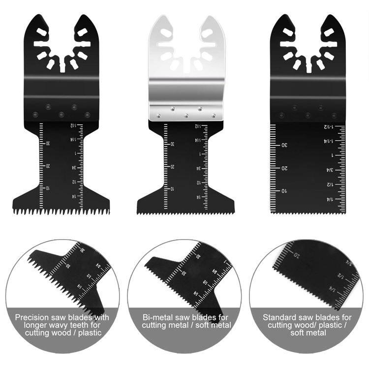 20 Pcs Oscillerende Zaagbladen Multitool Universele Quick Blade Kit - Vaardigheid Snijden Metaal en Hout Bimetaal